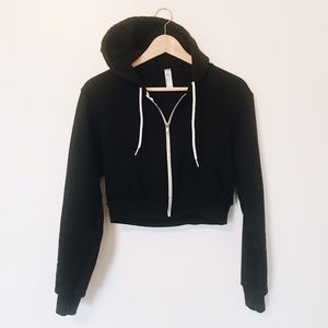 American Apparel Cropped Flex Fleece Zip Hoodie