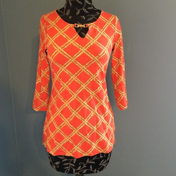 Charter club orange pattern top