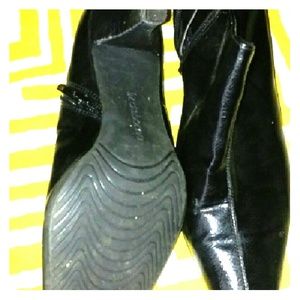 Black patent bootie