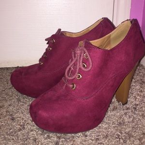 Dark red booties