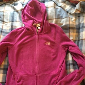 North face fleece zip up hoodie size small.