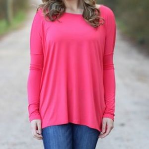 Long sleeve hot coral piko