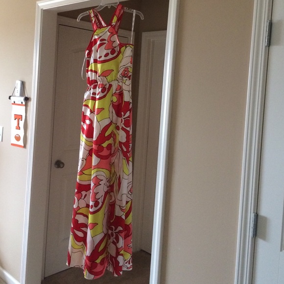 Floor length printed dress