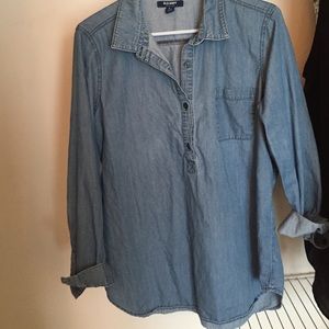 Denim half button