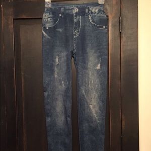 Denim leggings