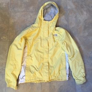 North face size small yellow light jacket