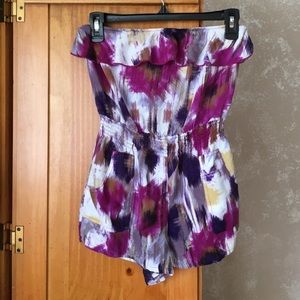 Forever 21 Purple Brush Stroke Romper