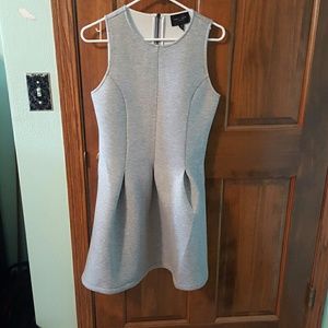 Fit and flare grey mini dress