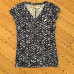 Hollister Blue Printed Top