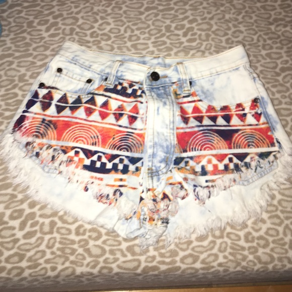 High Waisted Aztec Shorts