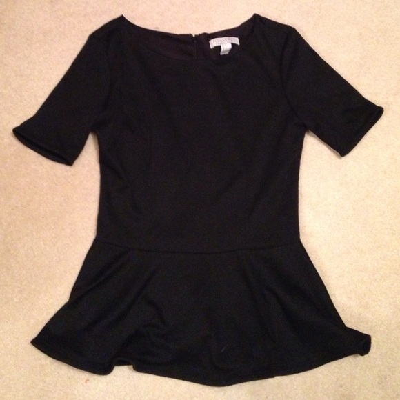 Black peplum top!