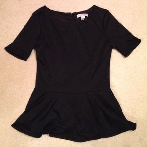 Black peplum top!