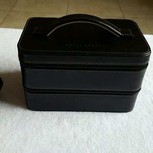 Bobbi Brown Black Leather Train Makeup Case