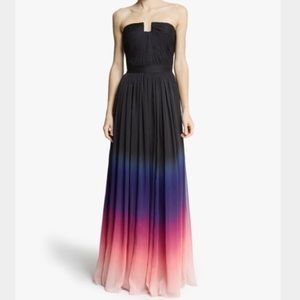 Halston Heritage strapless ombré prom dress