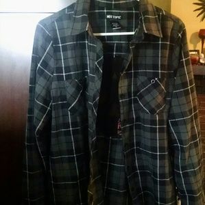 Plaid shirt with skull
