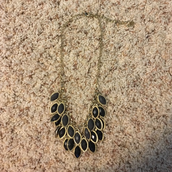 Grey and gold statement necklace