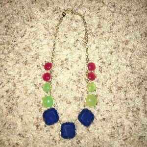 Mint, blue, and hot pink statement necklace