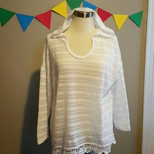 Lace Hooded Pullover