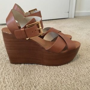 NWOT Michael Kors brown wedge heel