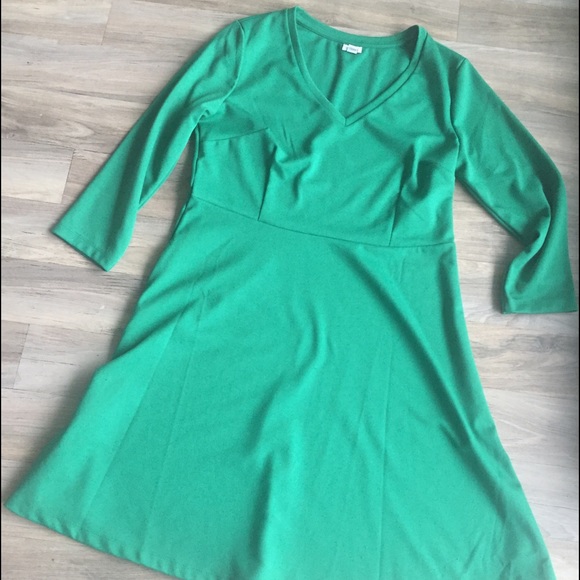 Merona Ponte Fir and Flare Green Dress - M
