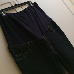 Maternity: 36" inseam dark denim jean, bootcut