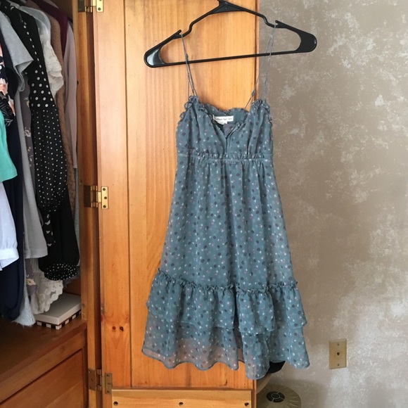 AEO Green/Dark Teal Printed Dress