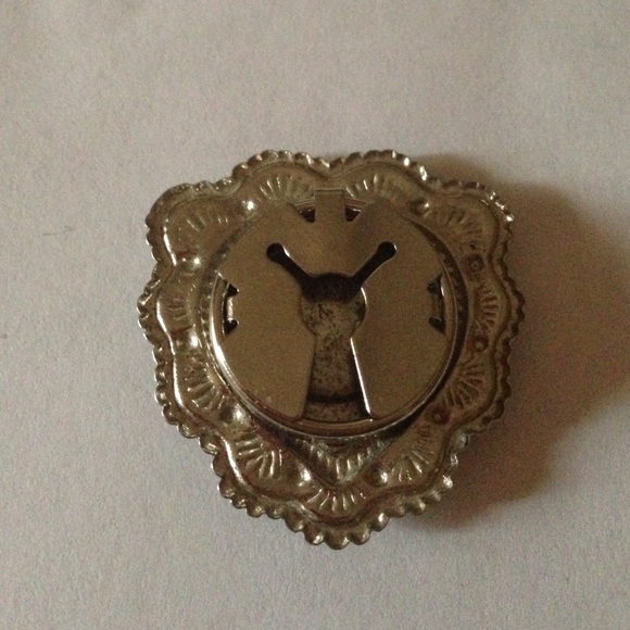 Vintage heart turquoise clip - Picture 3 of 4