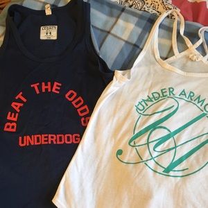 Two bundled under armour workout tanks. Size small