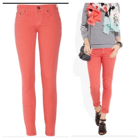 J Crew Coral Skinny Jeans