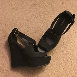 Black Wedge Sandals - xhilaration