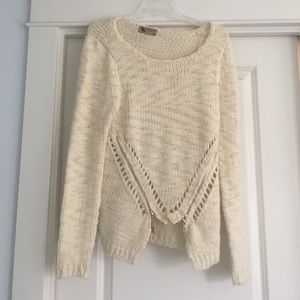 Cream sweater with zippers from LF