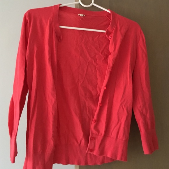 J crew coral cardigan