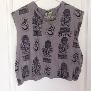 Unique Hindu Om symbol crop top