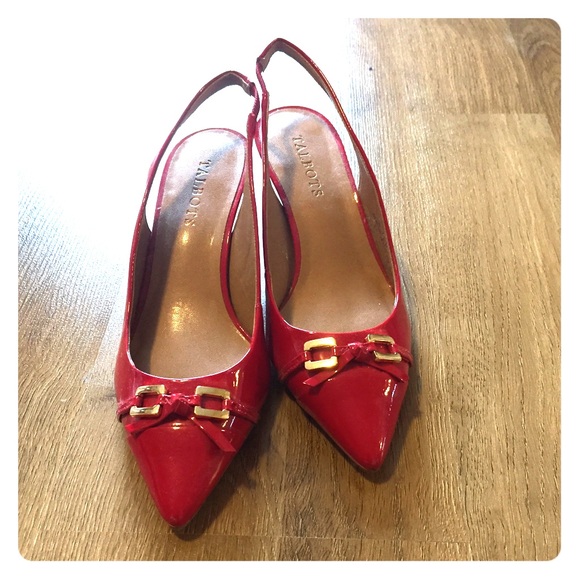 Talbots red slingback shoes