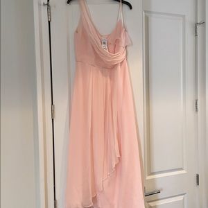 Soft pink chiffon floor length