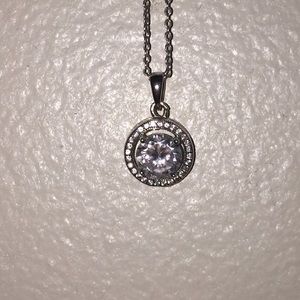 Sterling silver diamond necklace
