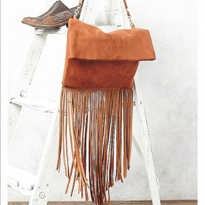 NEW Free People fringe suede bag