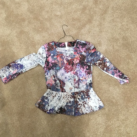 Peplum h&m flowered top size 2