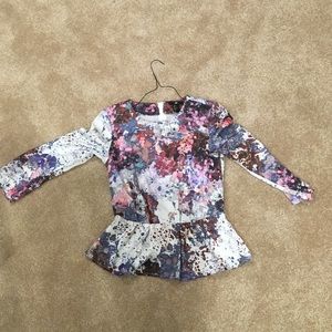 Peplum h&m flowered top size 2