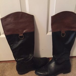 Black & brown riding boots