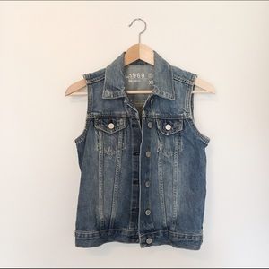 GAP 1969 Distressed Denim Jean Vest