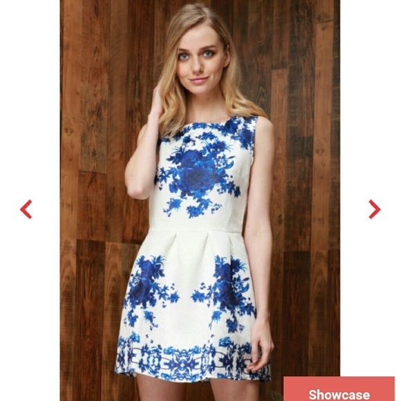 New Floral Jacquard A line Dress