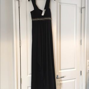 Black floor length Grecian gown