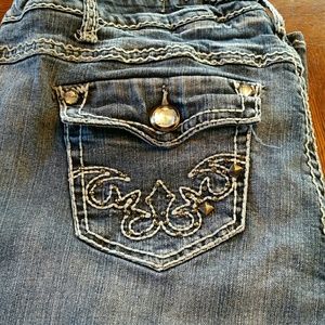 Studded and bling faded look Cato jeans