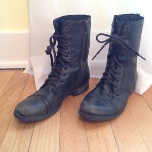 Black combat boots