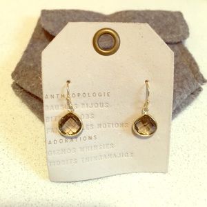 Anthropologie small gem stone dangle earrings