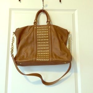 -SOLD- Gold studded slouchy handbag