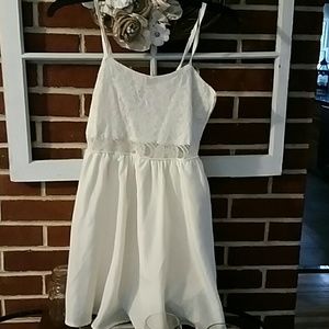 Super cute white lace dress with peeping skin