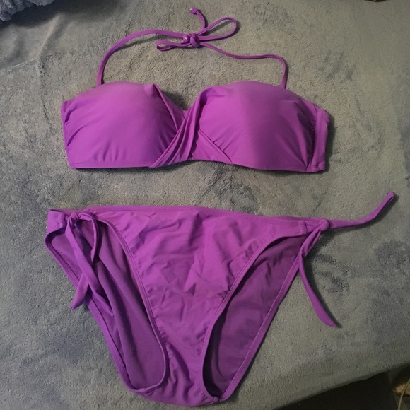 Old Navy purple bikini top and bottom