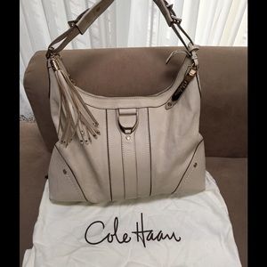 Cole Haan beige leather shoulder bag